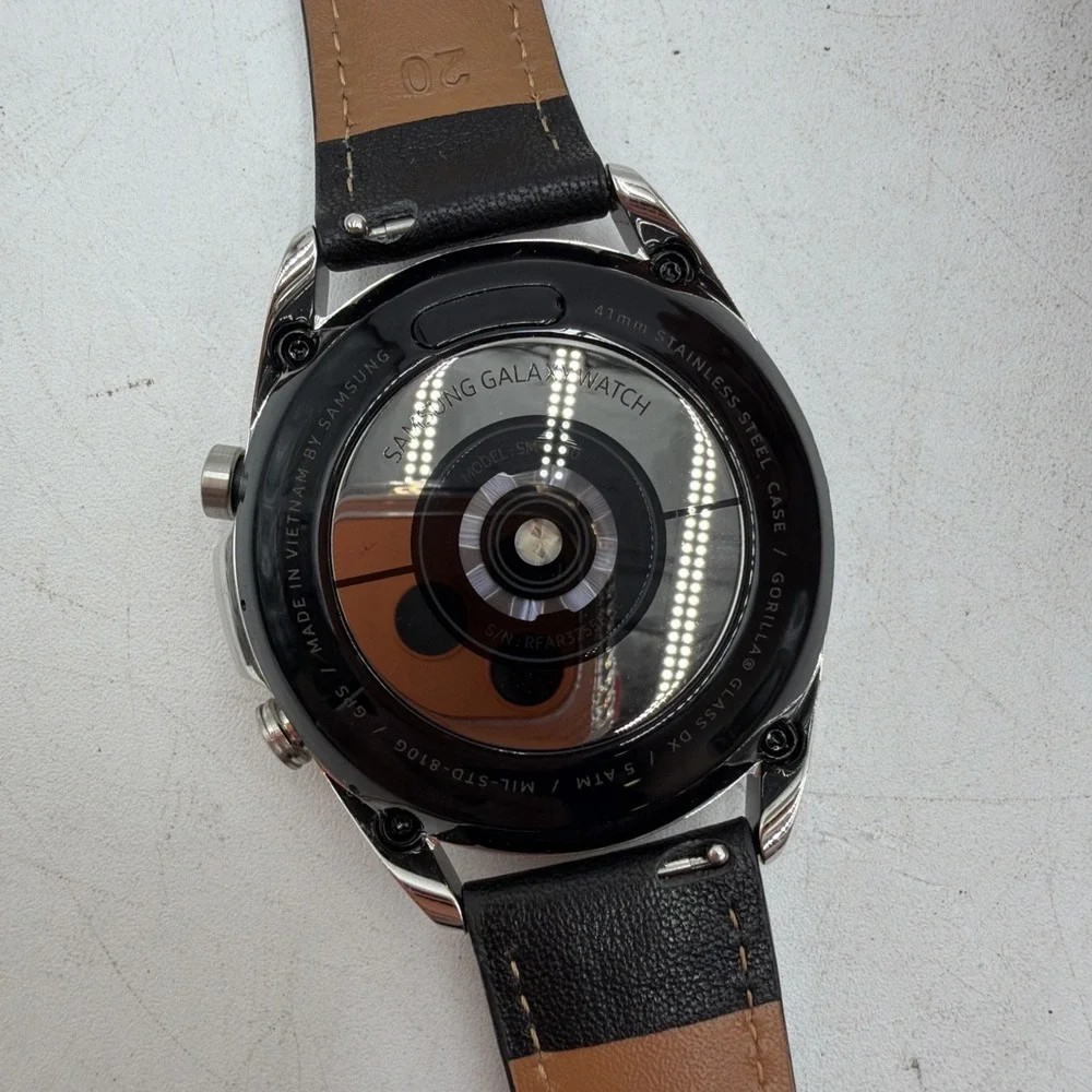 Samsung Galaxy Watch3 SM-R850 41mm Stainless Steel Black Leather GPS Tested